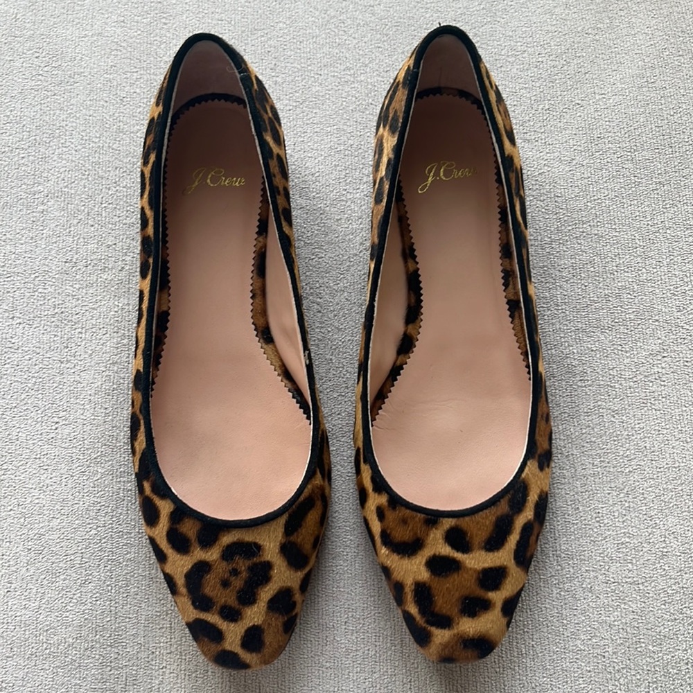 J Crew Leopard Print flat size 9
